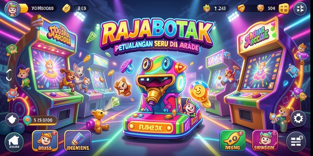 Screenshot gameplay RAJABOTAK yang penuh warna dan menantang.