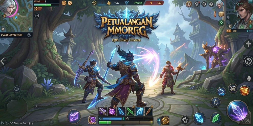Tampilan aksi seru dalam gameplay MMORPG VV62.